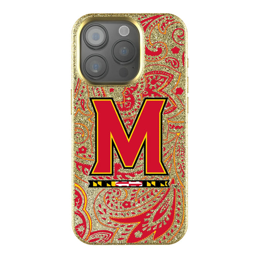 University of Maryland Terrapins Paisley Bling Phone Case for Apple iPhone