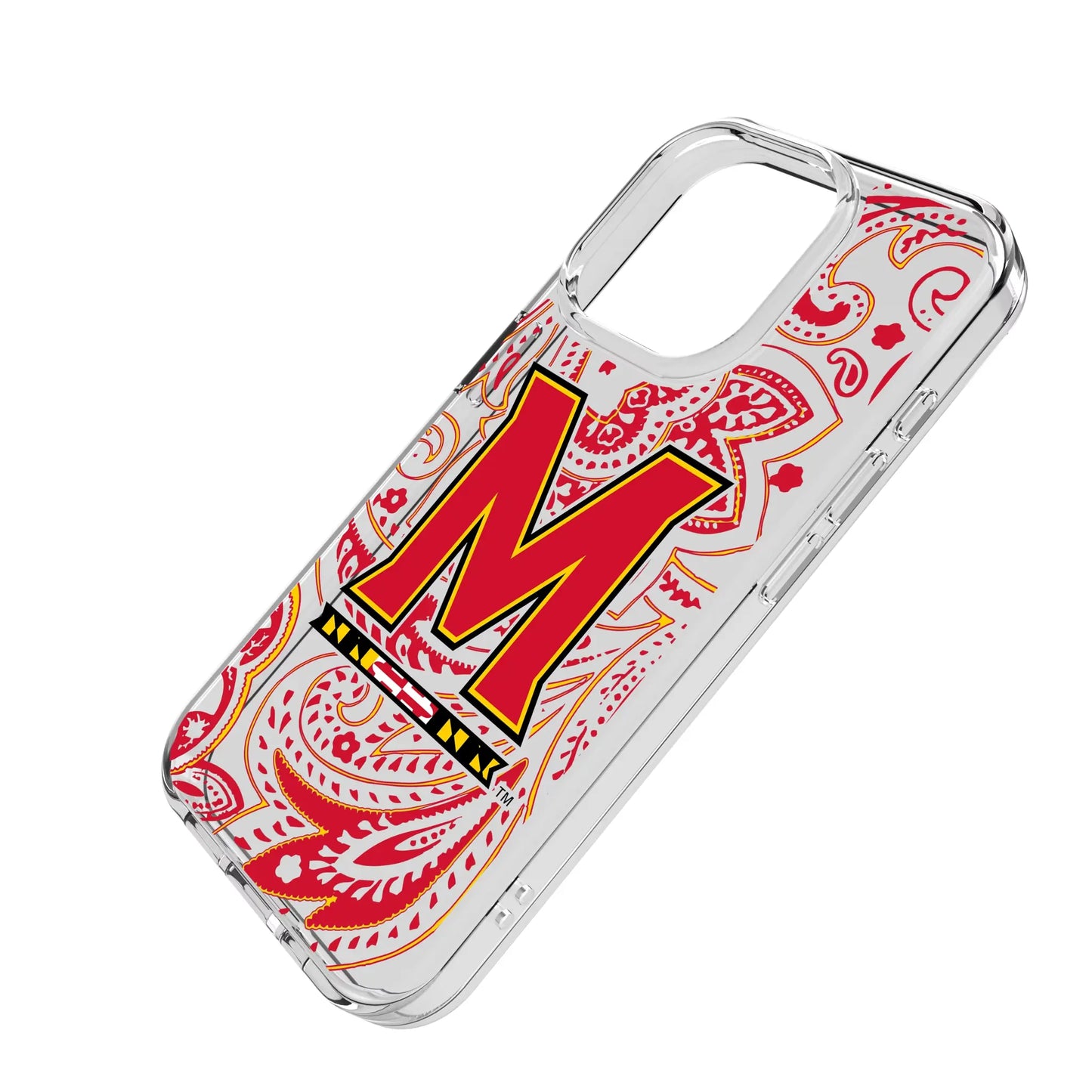 University of Maryland Terrapins Paisley Clear Phone Case for Apple iPhone