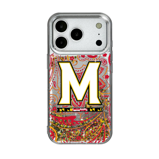 University of Maryland Terrapins Paisley Glitter Phone Case for Apple iPhone