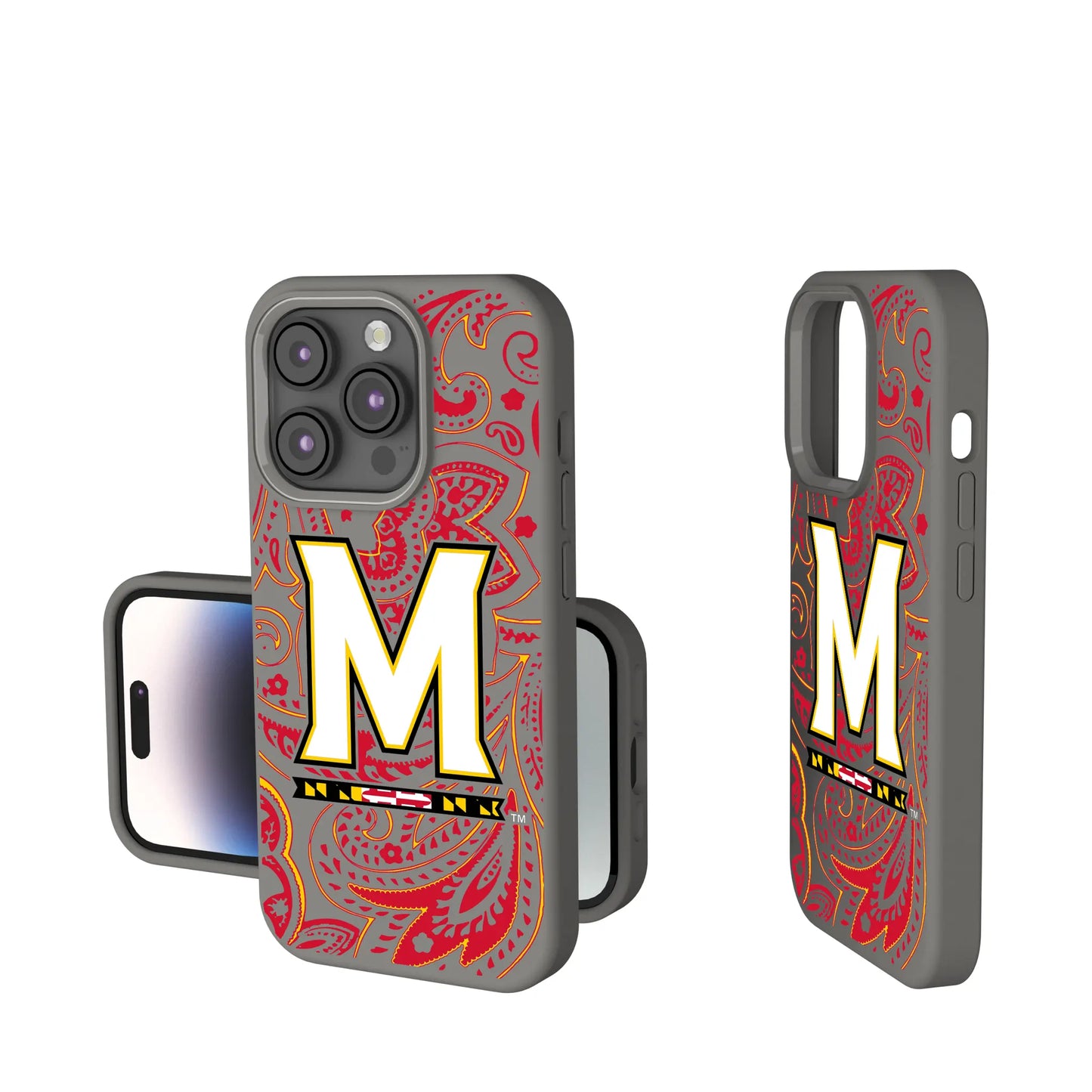 University of Maryland Terrapins Paisley Soft Touch Phone Case for Apple iPhone