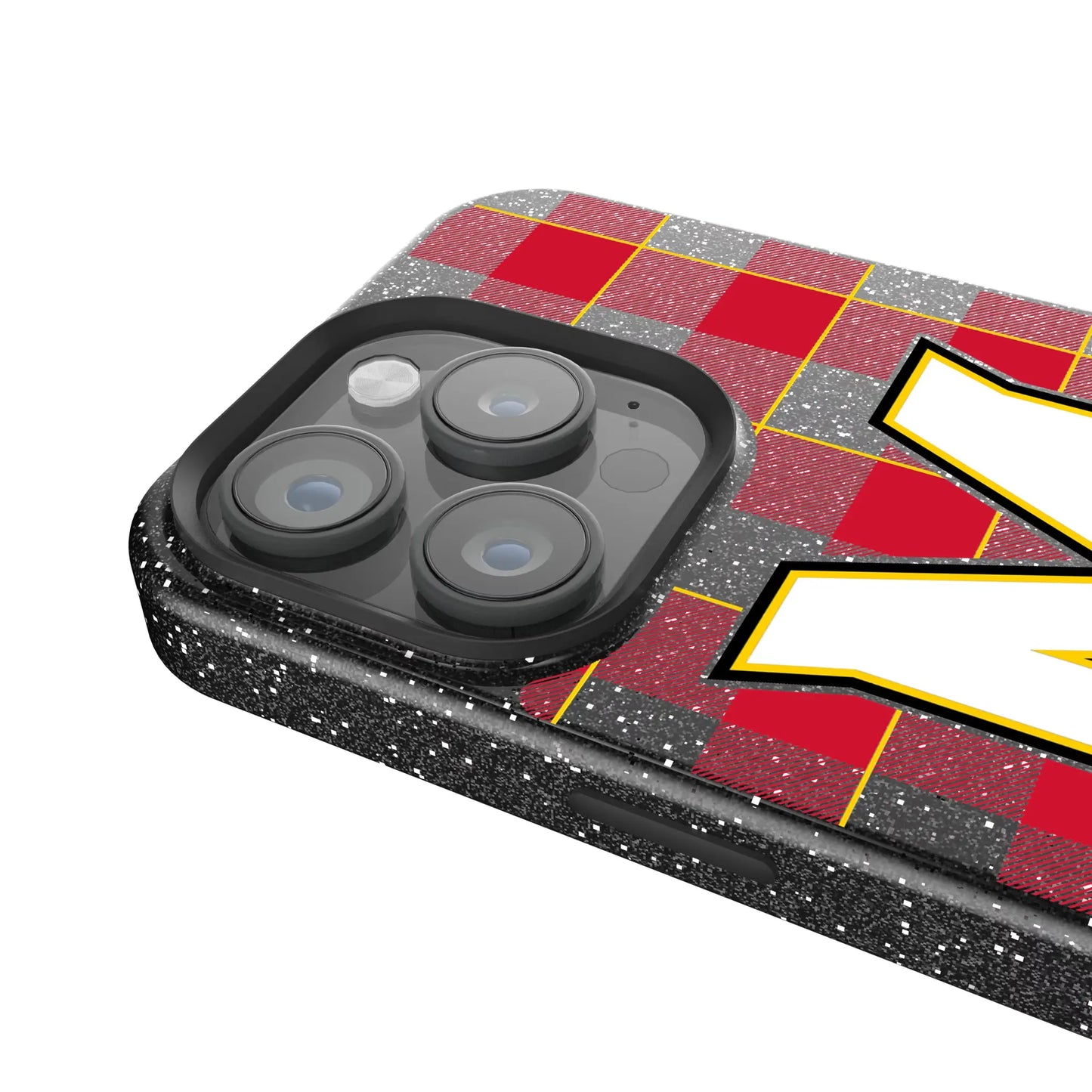University of Maryland Terrapins Plaid Black Bling Phone Case for Apple iPhone