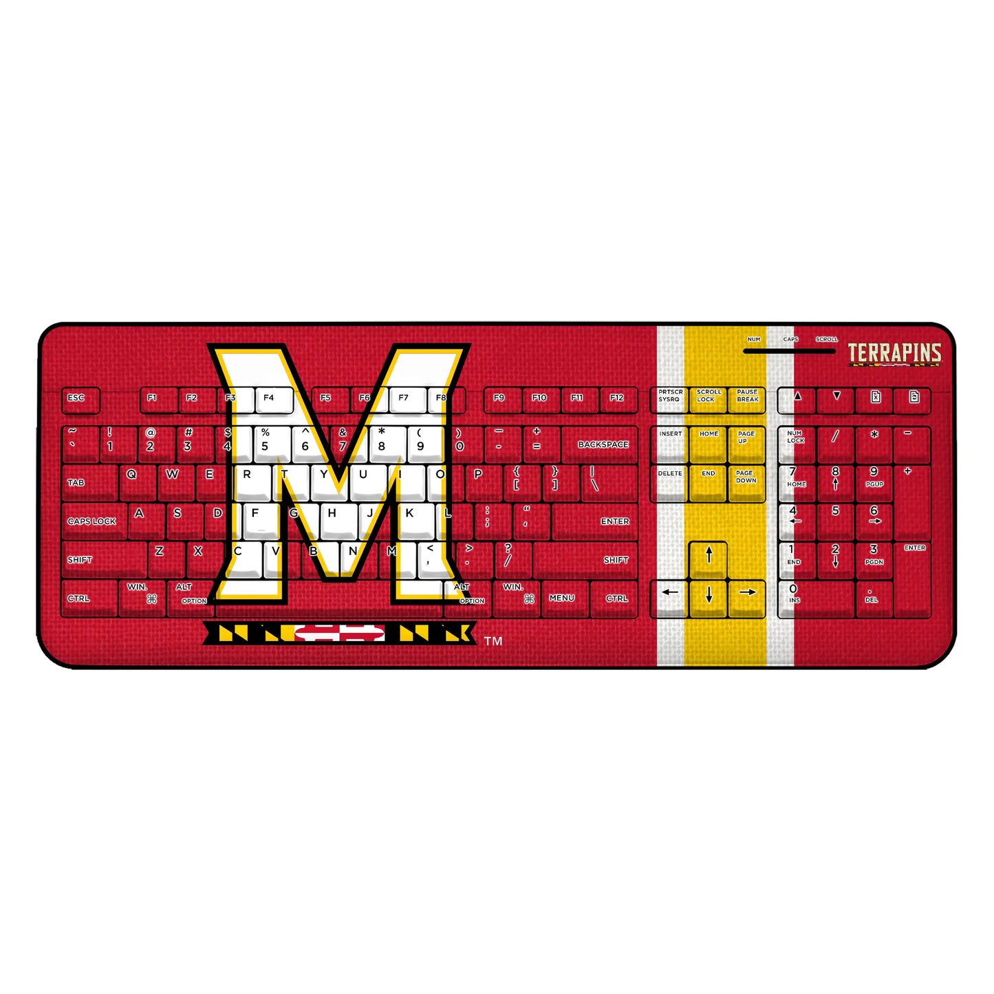 University of Maryland Terrapins Stripe Wireless USB Keyboard