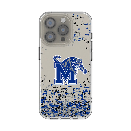 University of Memphis Tigers Confetti Clear Phone Case for Apple iPhone