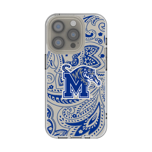 University of Memphis Tigers Paisley Clear Phone Case for Apple iPhone