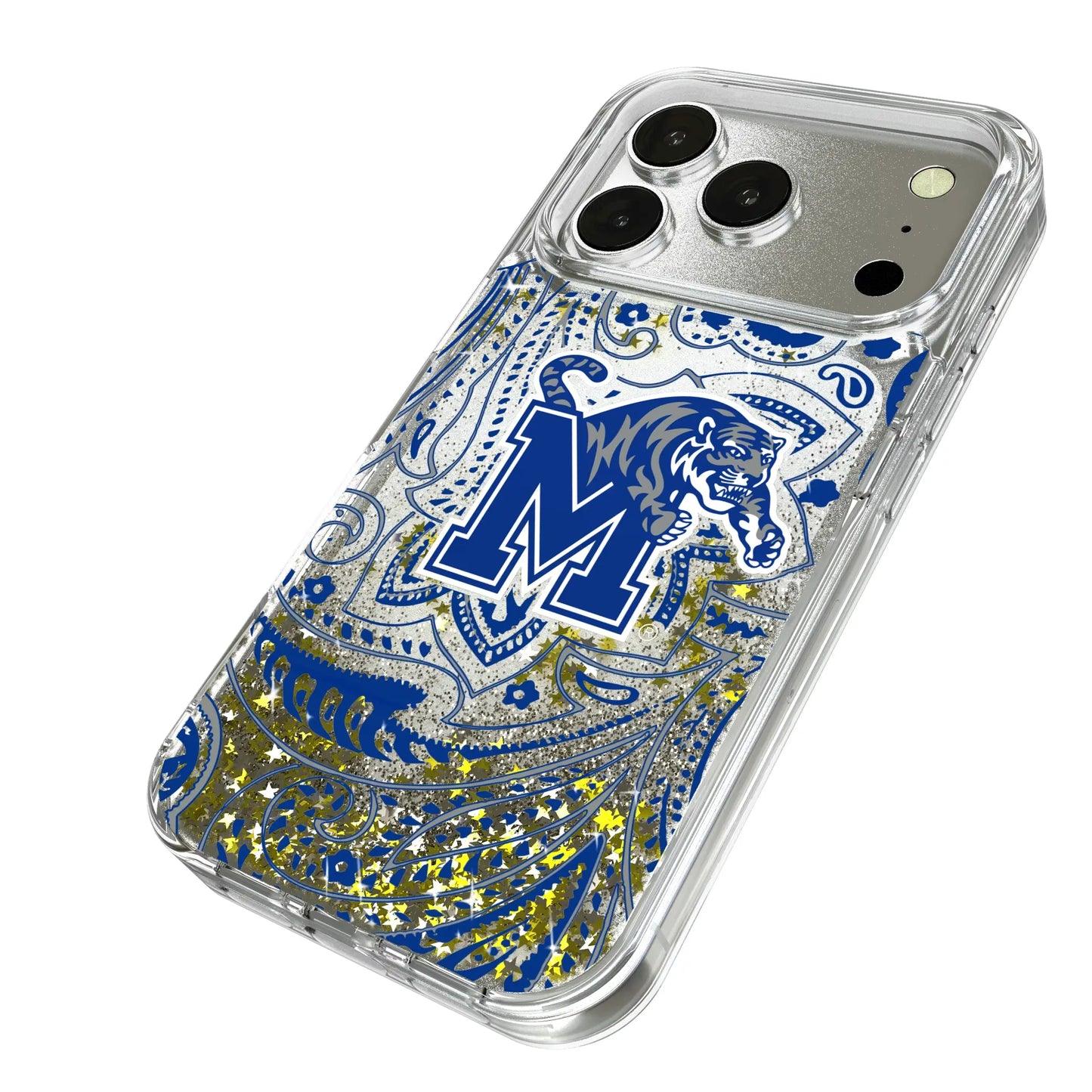 University of Memphis Tigers Paisley Glitter Phone Case for Apple iPhone