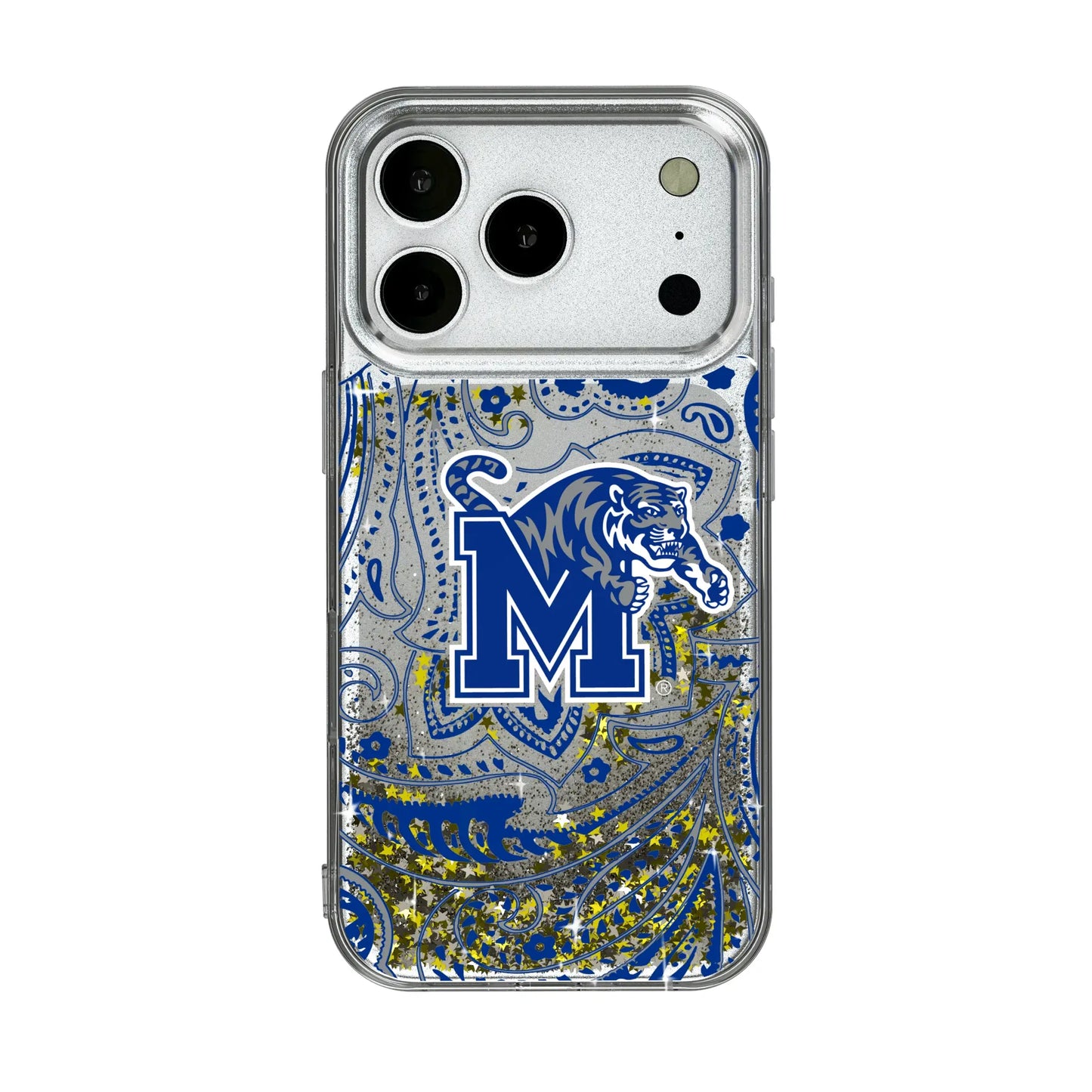 University of Memphis Tigers Paisley Glitter Phone Case for Apple iPhone