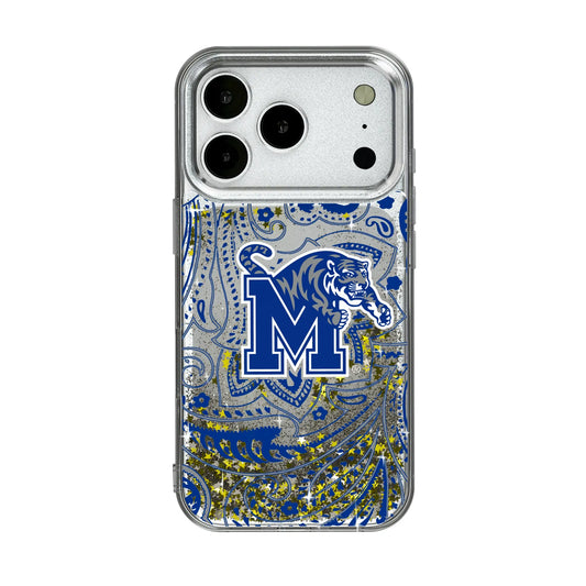 University of Memphis Tigers Paisley Glitter Phone Case for Apple iPhone