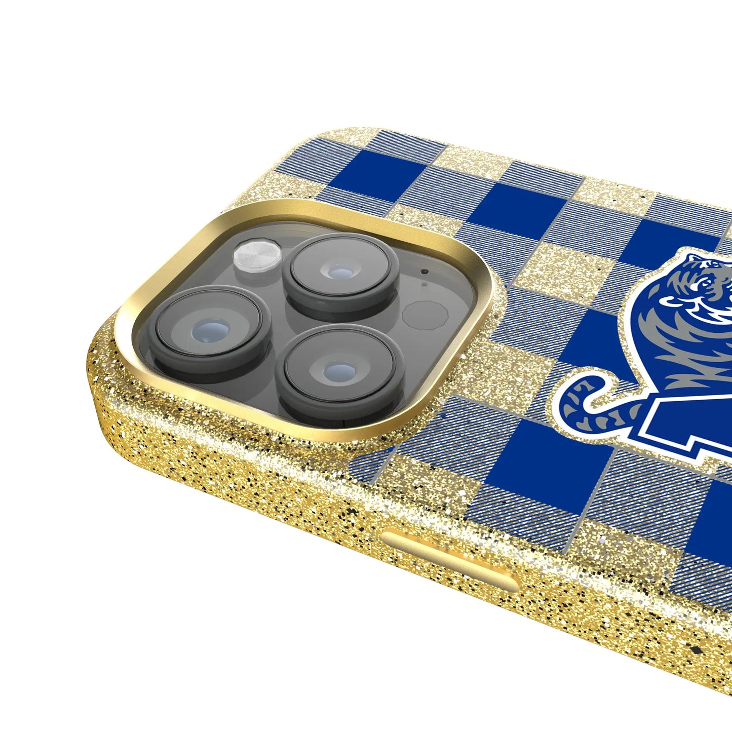 University of Memphis Tigers Plaid Bling Phone Case for Apple iPhone