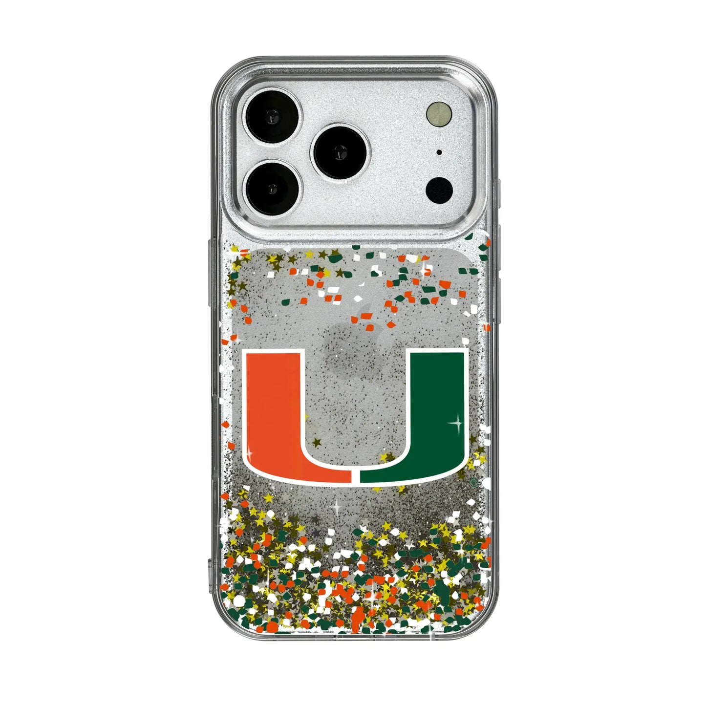 University of Miami Hurricanes Confetti Glitter Phone Case for Apple iPhone