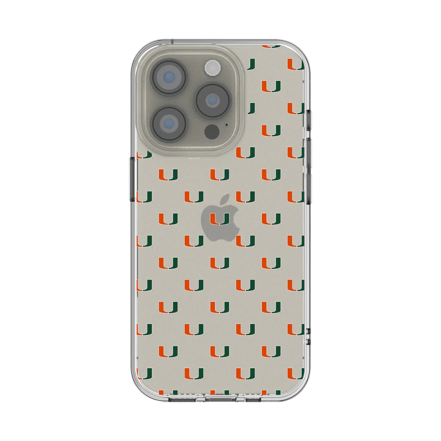 University of Miami Hurricanes Fashion Pattern Clear Phone Case for Apple iPhone
