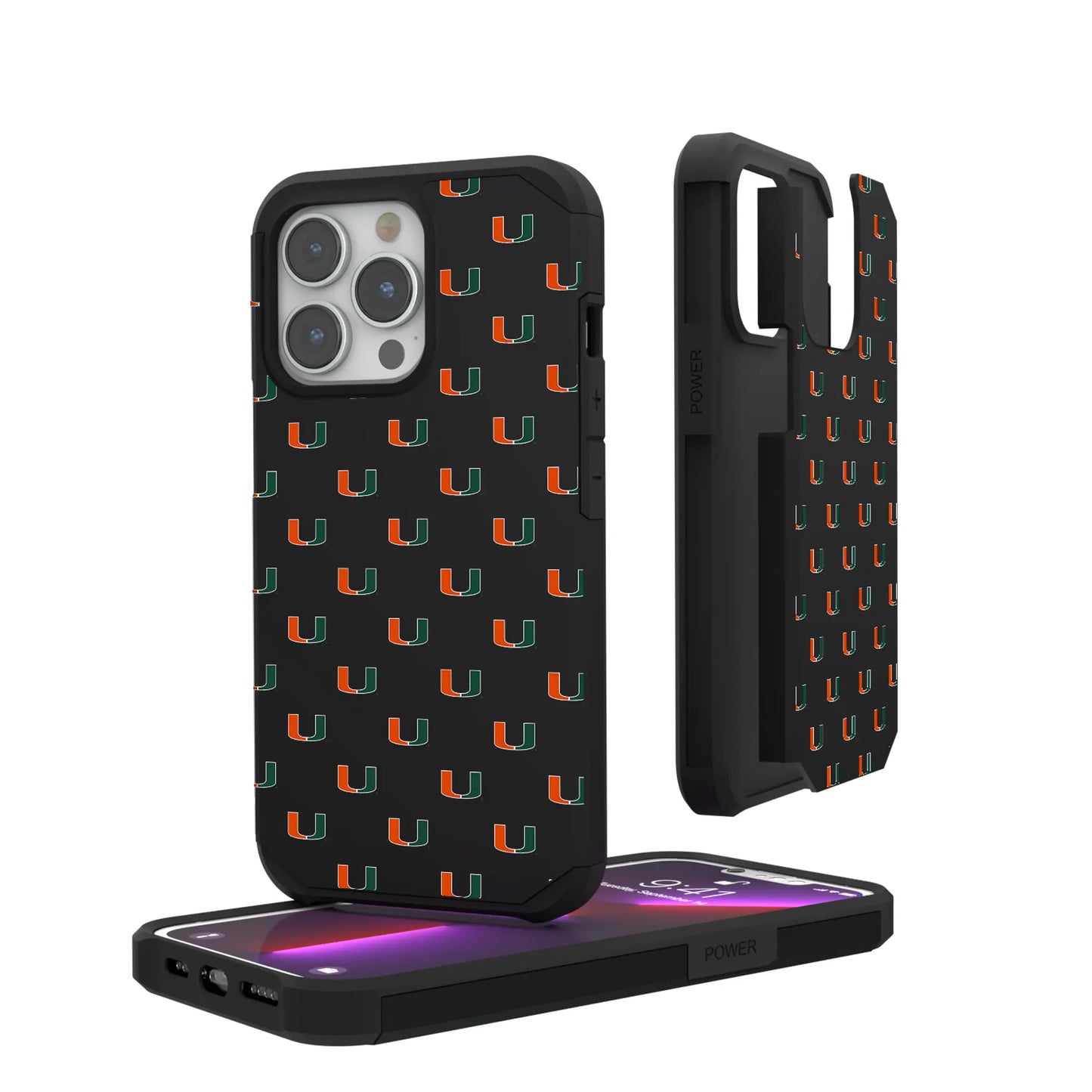 University of Miami Hurricanes Fashion Pattern Rugged Phone Case for Apple iPhone