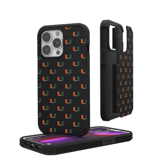 University of Miami Hurricanes Fashion Pattern Rugged Phone Case for Apple iPhone
