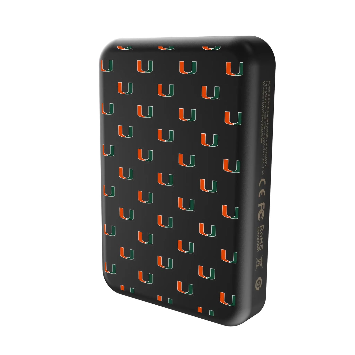 University of Miami Hurricanes Fashion Pattern Wireless Mag Power Bank