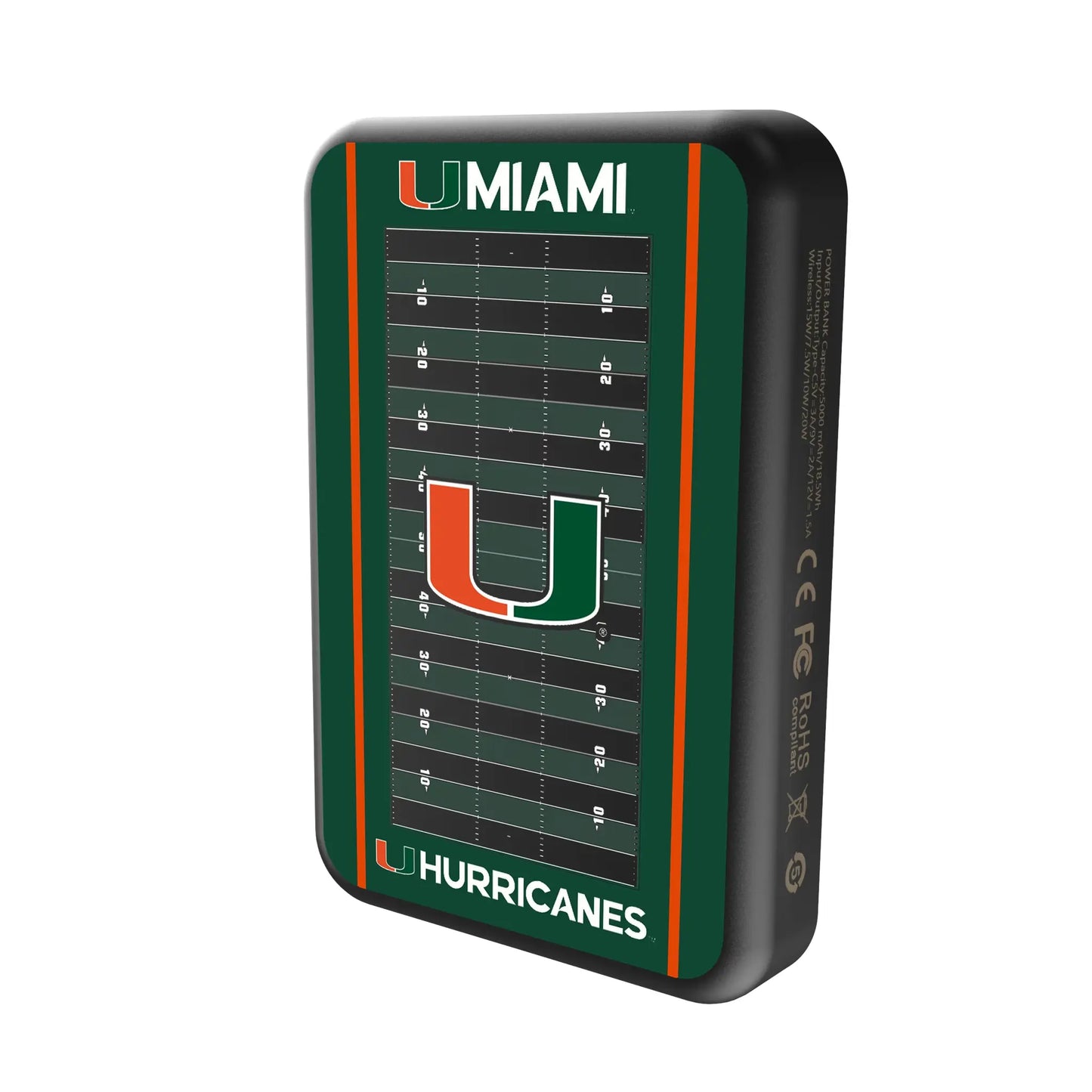 University of Miami Hurricanes Field Wireless Mag Power Bank