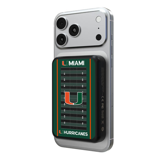 University of Miami Hurricanes Field Wireless Mag Power Bank