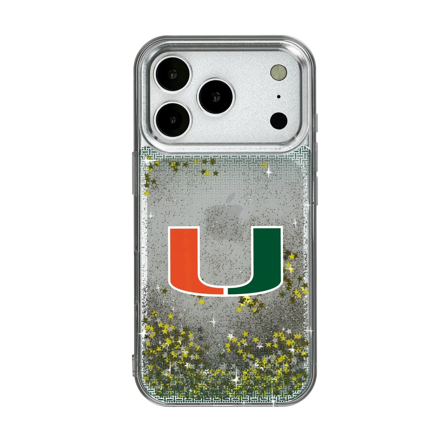 University of Miami Hurricanes Linen Glitter Phone Case for Apple iPhone