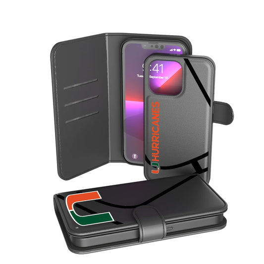 University of Miami Hurricanes Monocolor Tilt Wallet Phone Case for Apple iPhone