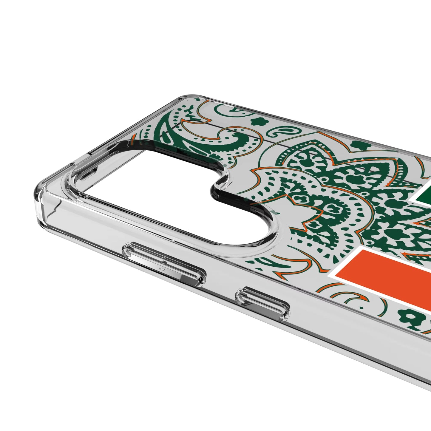 University of Miami Hurricanes Paisley Clear Phone Case for Samsung Galaxy