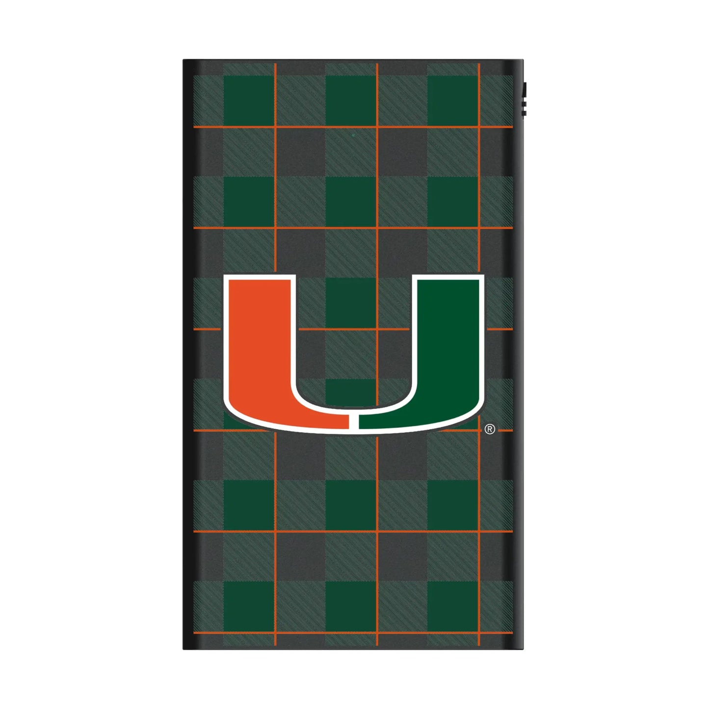 University of Miami Hurricanes Plaid 5000mAh Flat Powerbank
