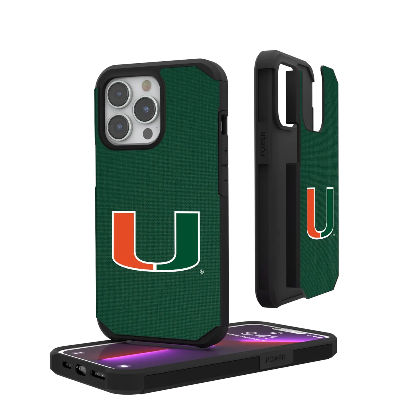 University of Miami Hurricanes Solid Rugged Phone Case for Apple iPhone
