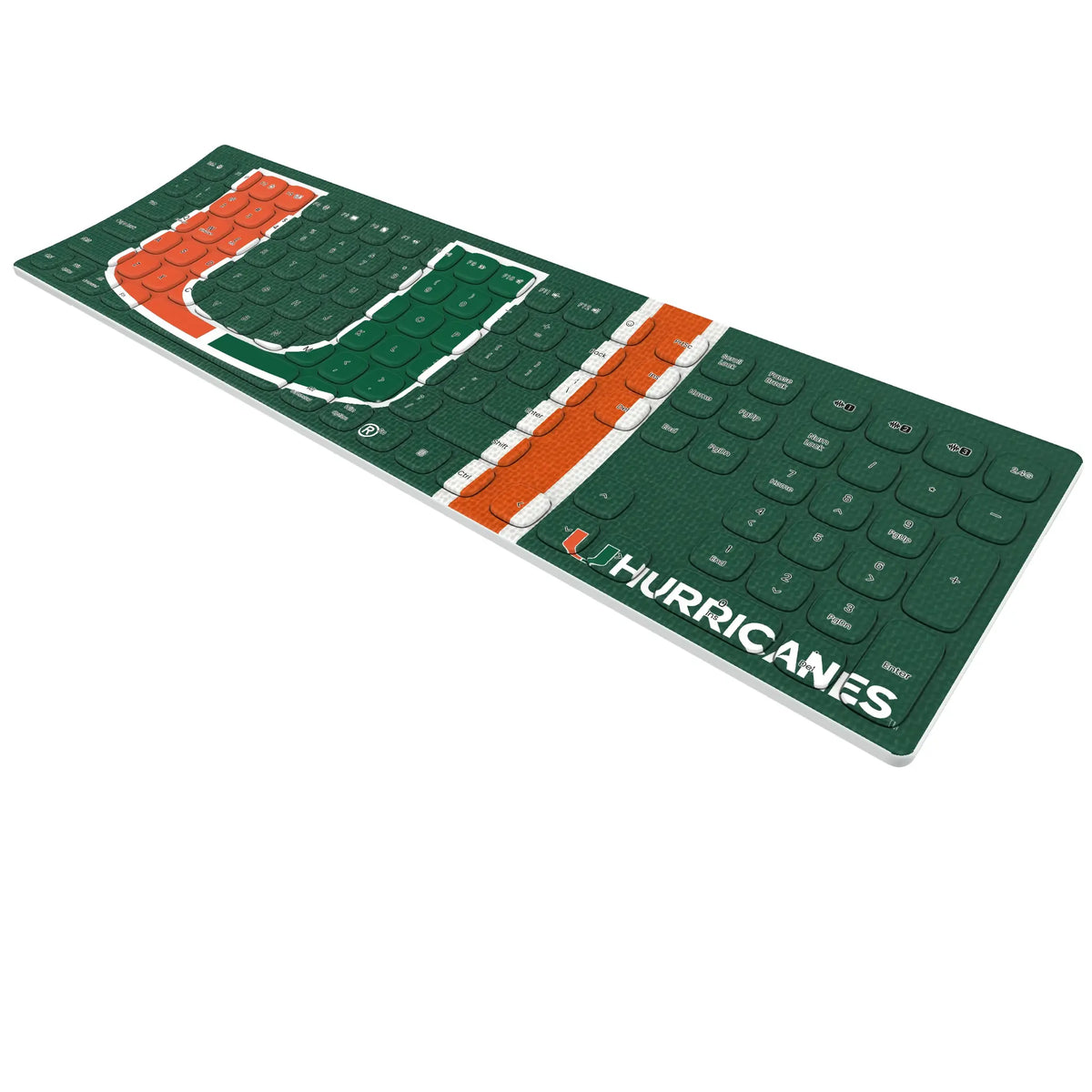 University of Miami Hurricanes Stripe Curved Wireless Keyboard