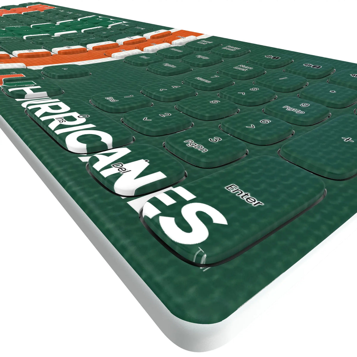 University of Miami Hurricanes Stripe Curved Wireless Keyboard