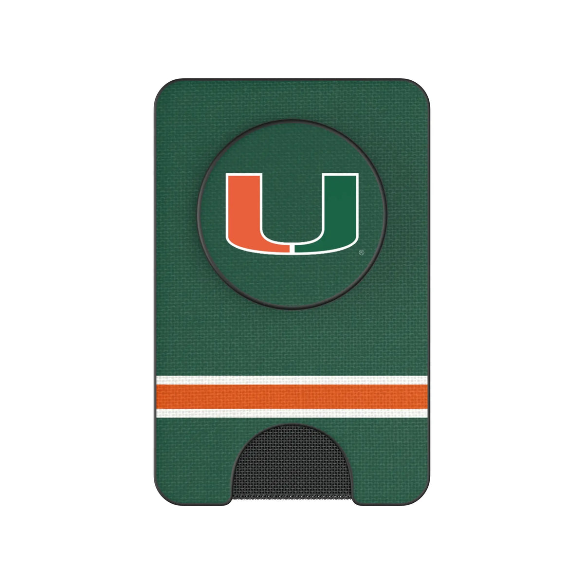 University of Miami Hurricanes Stripe PopSockets MagSafe-Compatible PopWallet+