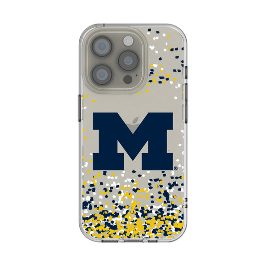 University of Michigan Wolverines Confetti Clear Phone Case for Apple iPhone
