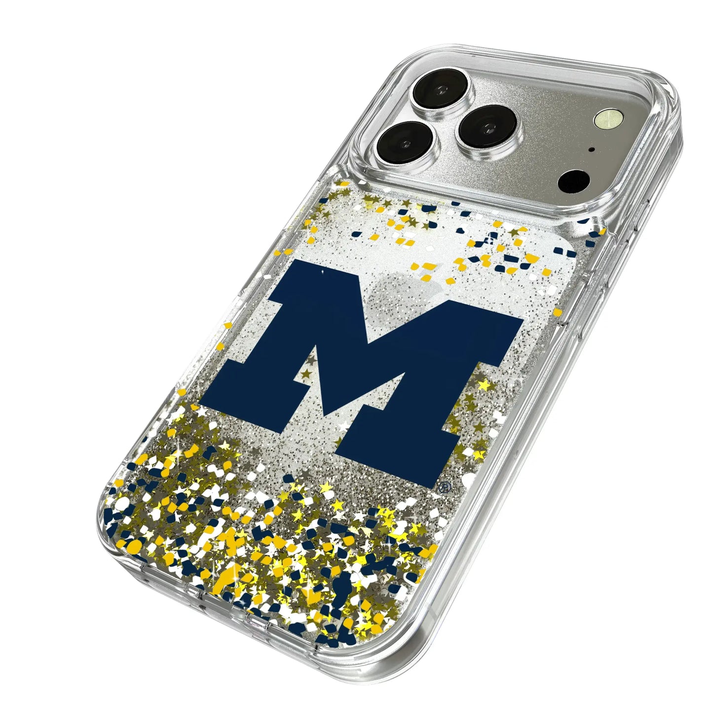University of Michigan Wolverines Confetti Glitter Phone Case for Apple iPhone