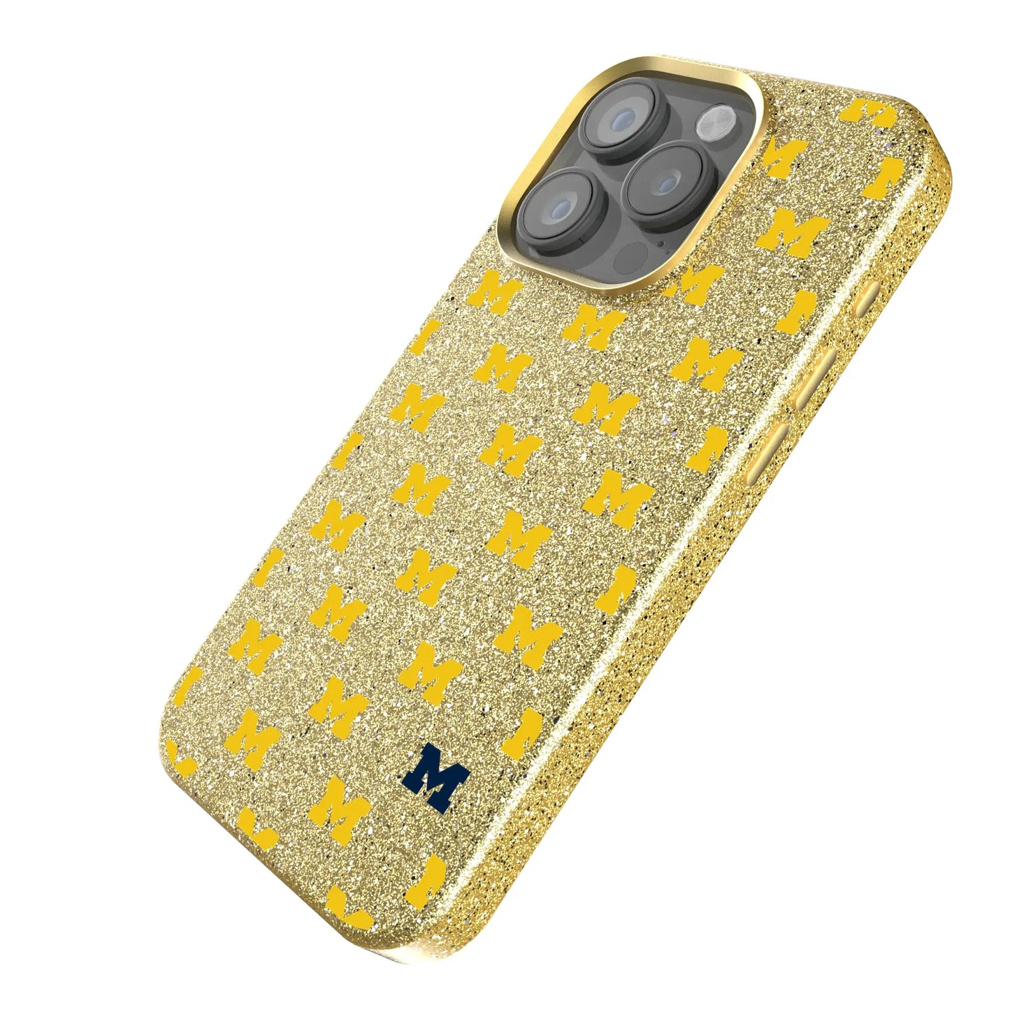 University of Michigan Wolverines Fashion Pattern Bling Phone Case for Apple iPhone