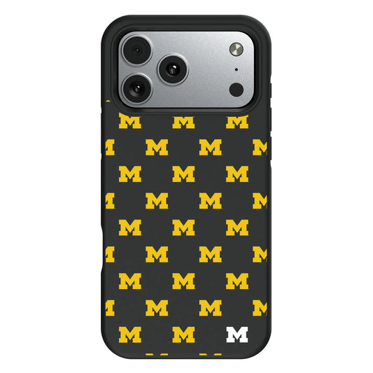 University of Michigan Wolverines Fashion Pattern Bump Phone Case for Apple iPhone