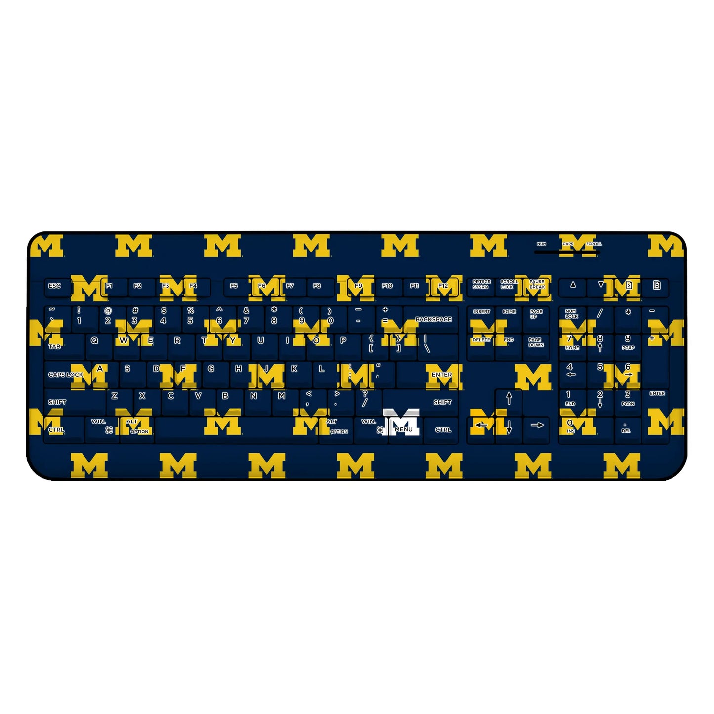 University of Michigan Wolverines Fashion Pattern Wireless USB Keyboard