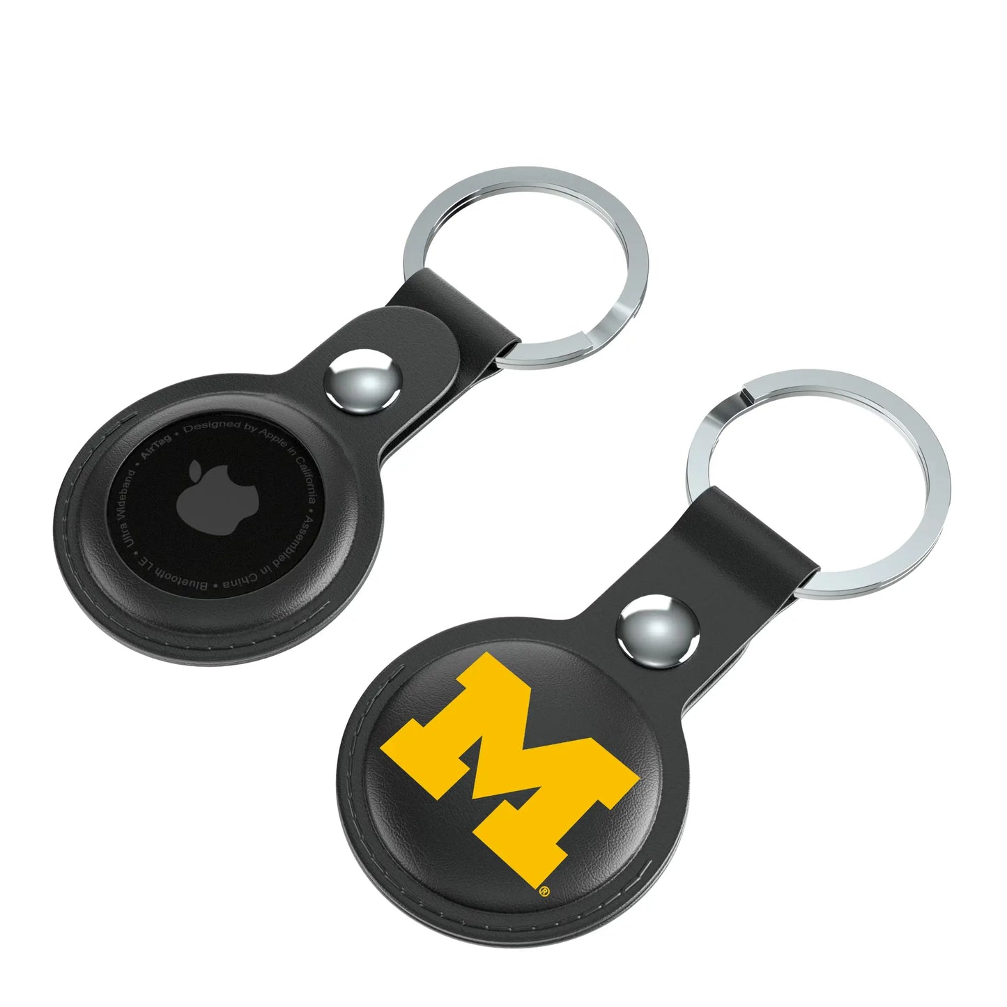 University of Michigan Wolverines Insignia Black Airtag Holder 2-Pack