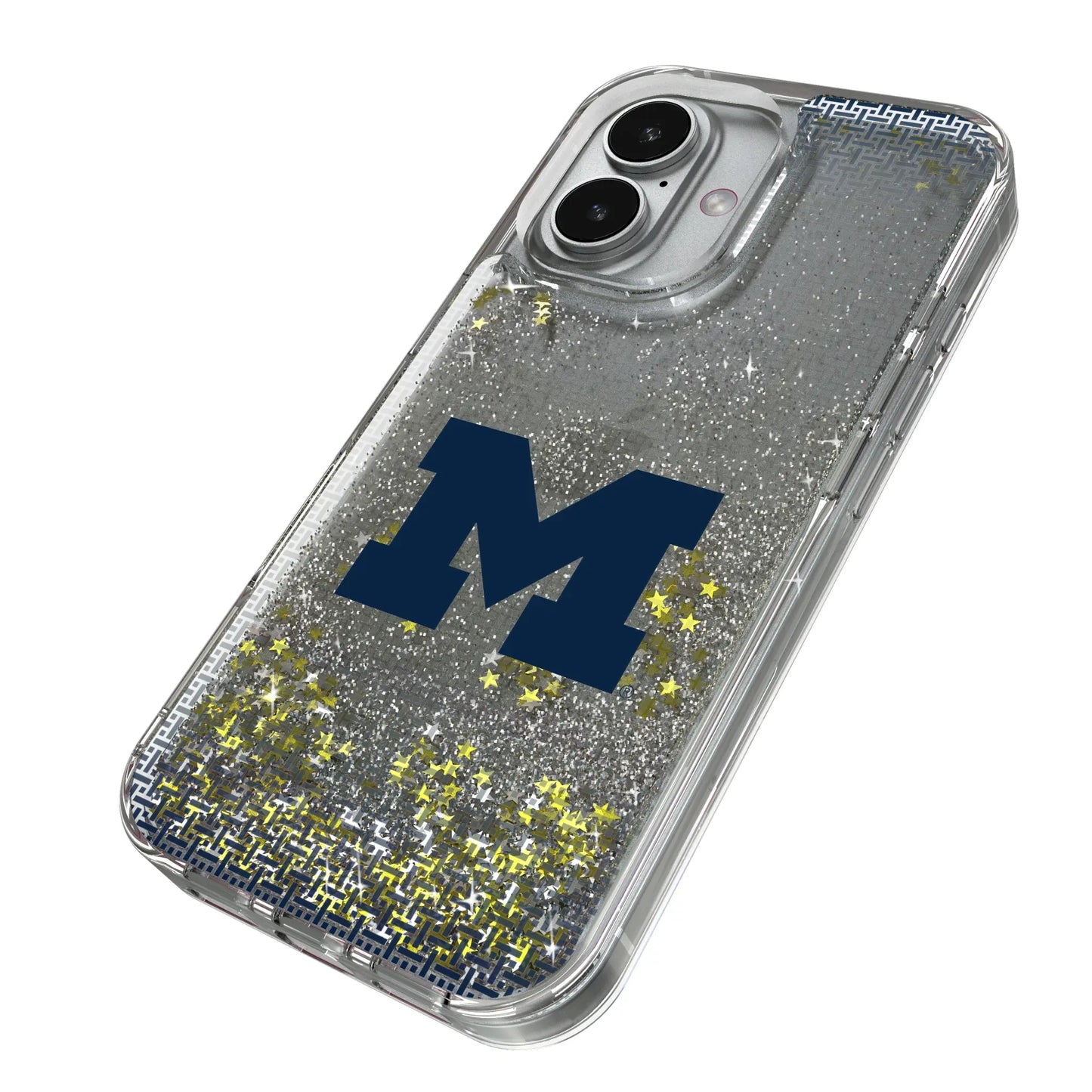 University of Michigan Wolverines Linen Glitter Phone Case for Apple iPhone