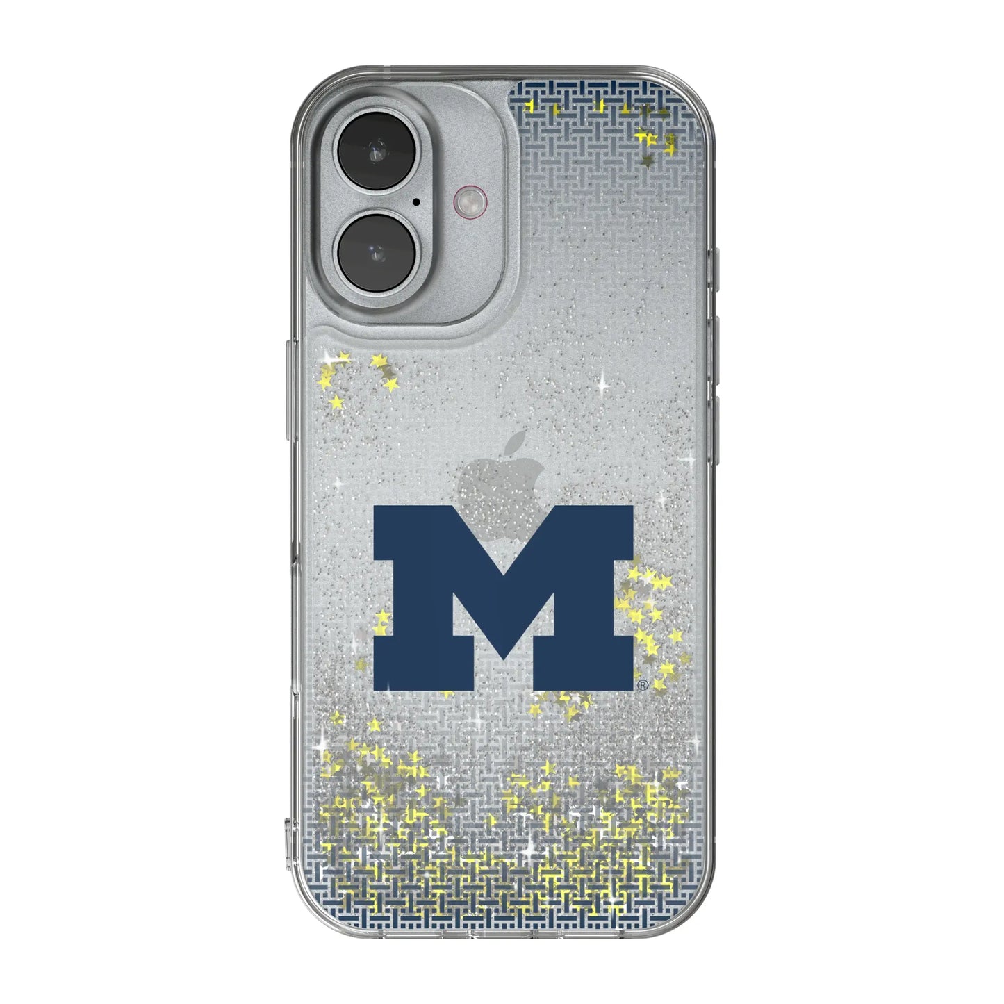 University of Michigan Wolverines Linen Glitter Phone Case for Apple iPhone
