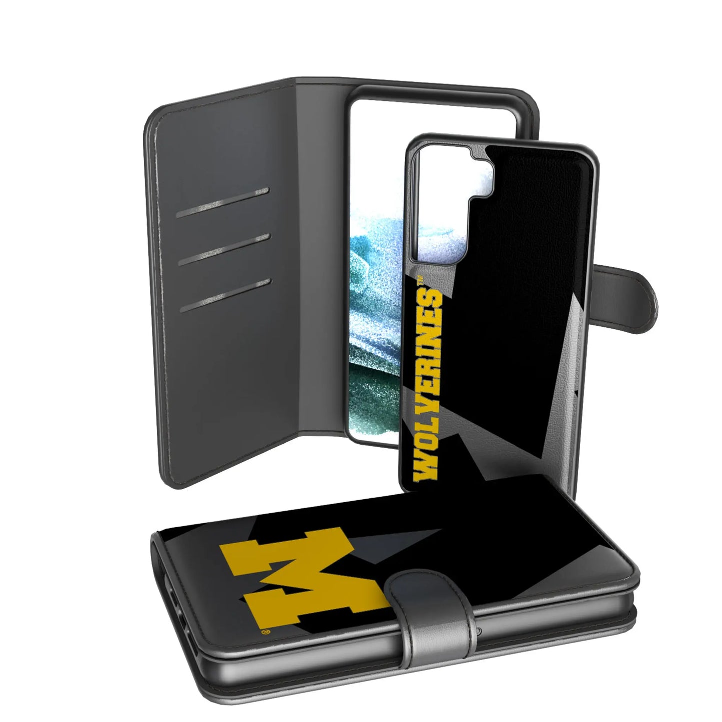 University of Michigan Wolverines Monocolor Tilt Wallet Phone Case for Apple iPhone