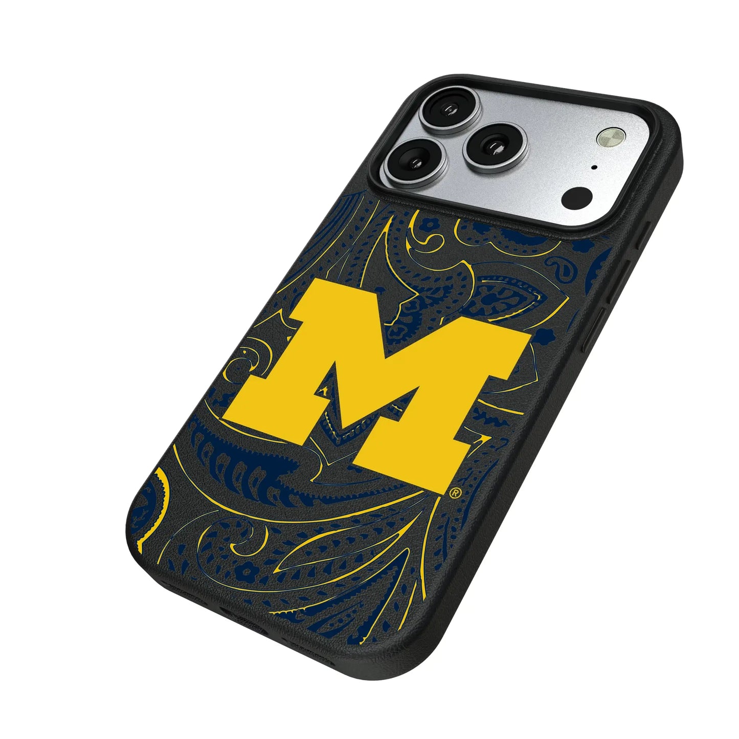 University of Michigan Wolverines Paisley MagSafe Compatible Phone Case for Apple iPhone