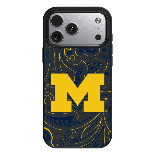 University of Michigan Wolverines Paisley MagSafe Compatible Phone Case for Apple iPhone