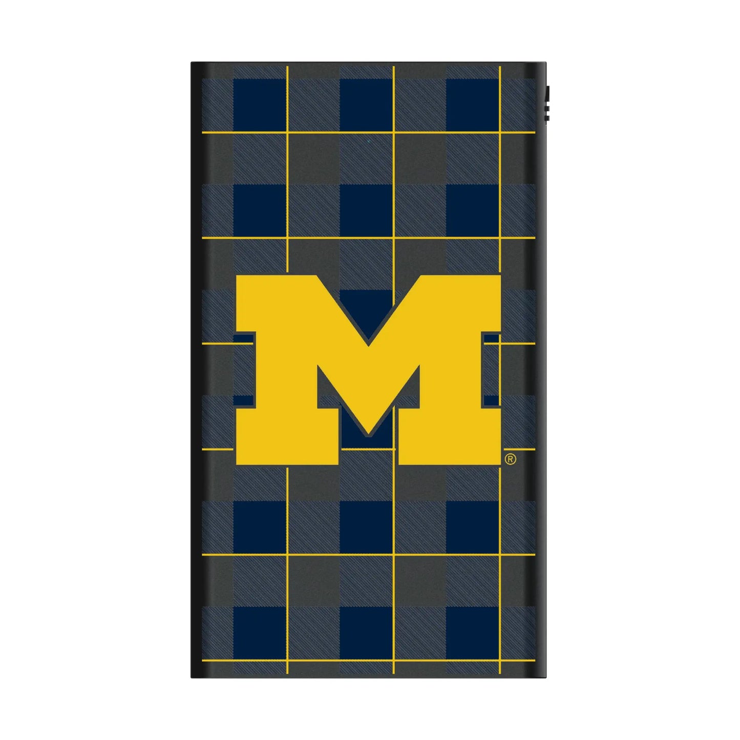 University of Michigan Wolverines Plaid 5000mAh Flat Powerbank