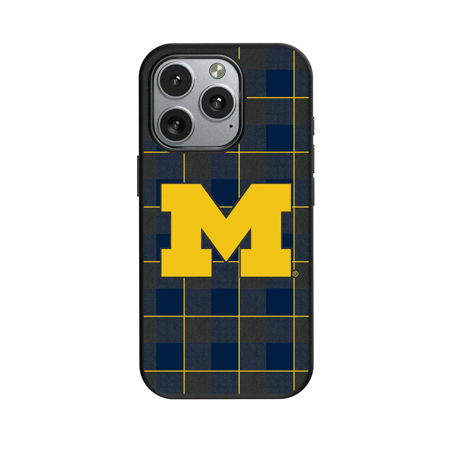 University of Michigan Wolverines Plaid MagSafe Compatible Phone Case for Apple iPhone