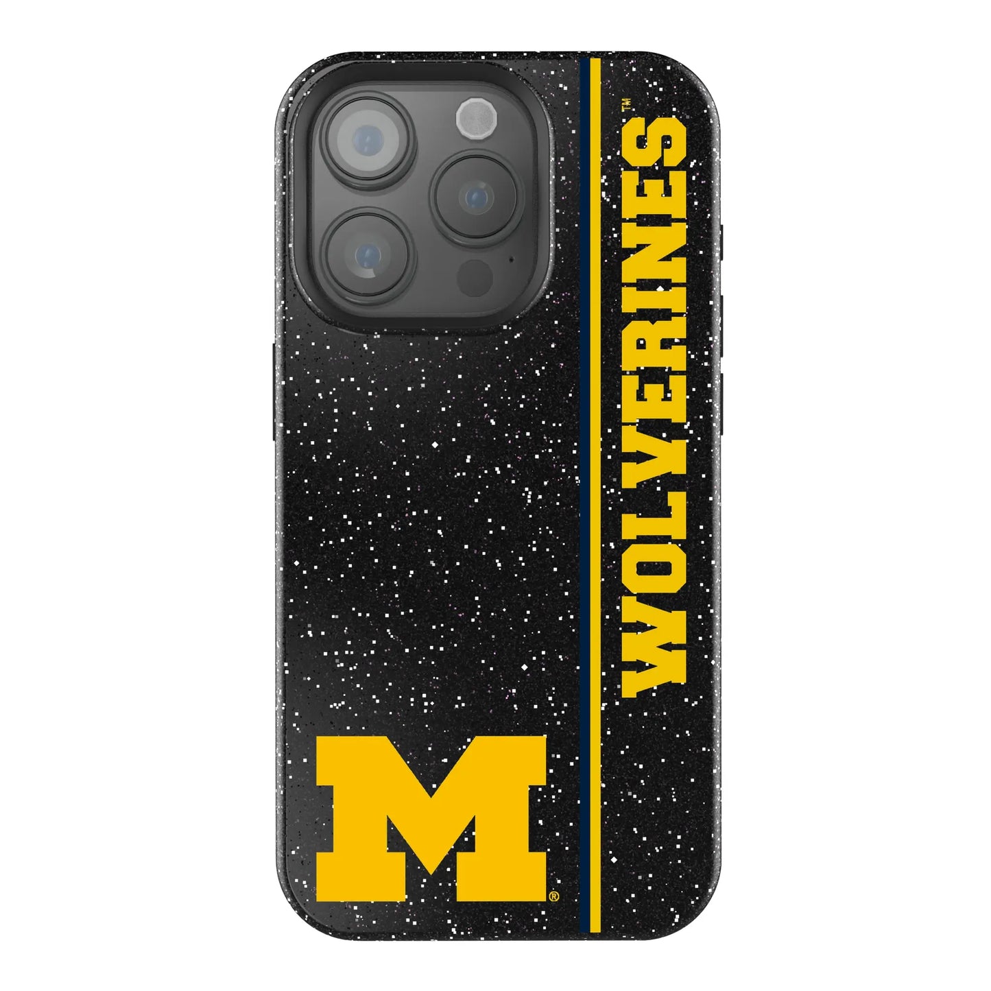 University of Michigan Wolverines Sidebar Black Bling Phone Case for Apple iPhone
