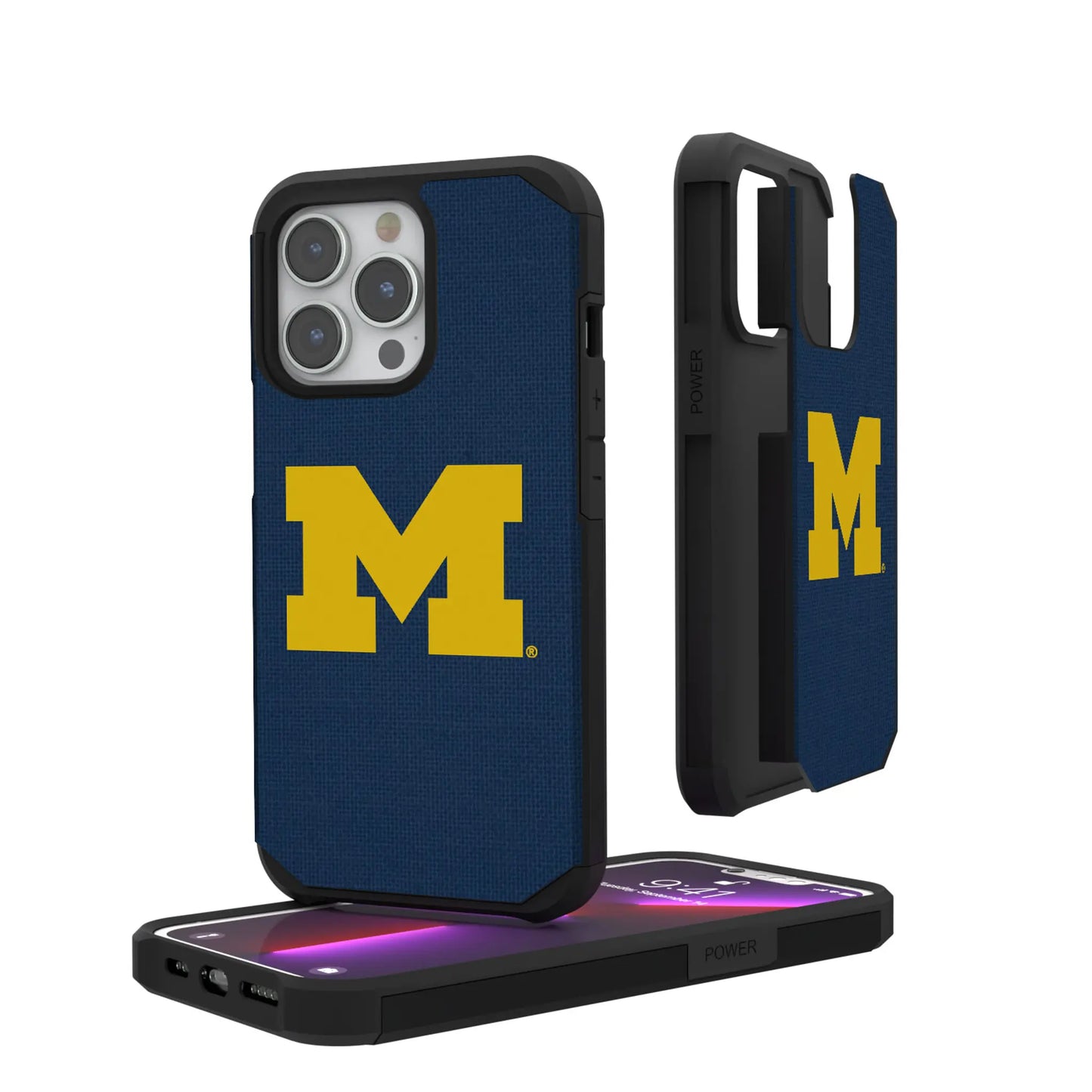 University of Michigan Wolverines Solid Rugged Phone Case for Apple iPhone