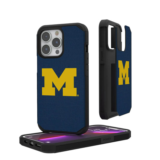University of Michigan Wolverines Solid Rugged Phone Case for Apple iPhone