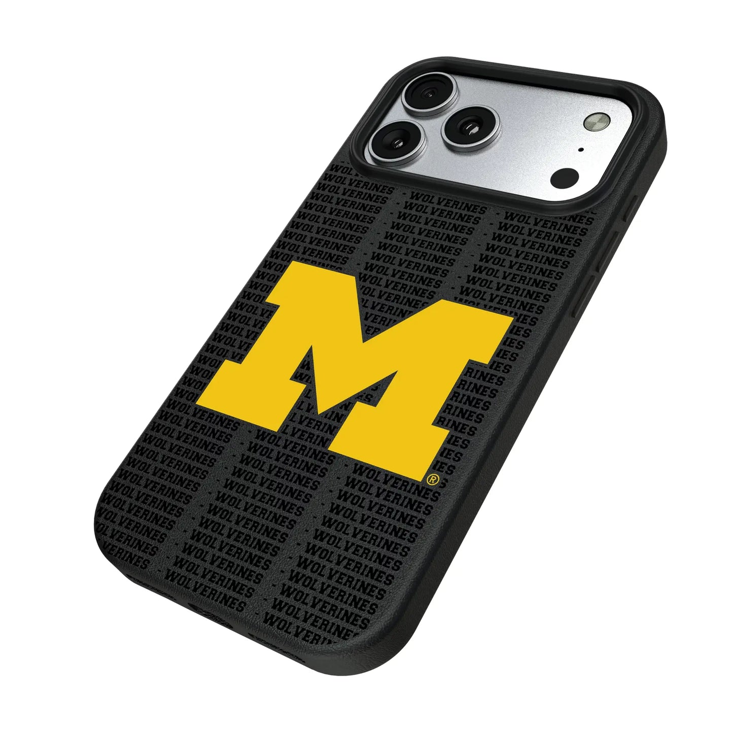 University of Michigan Wolverines Text Backdrop MagSafe Compatible Phone Case for Apple iPhone