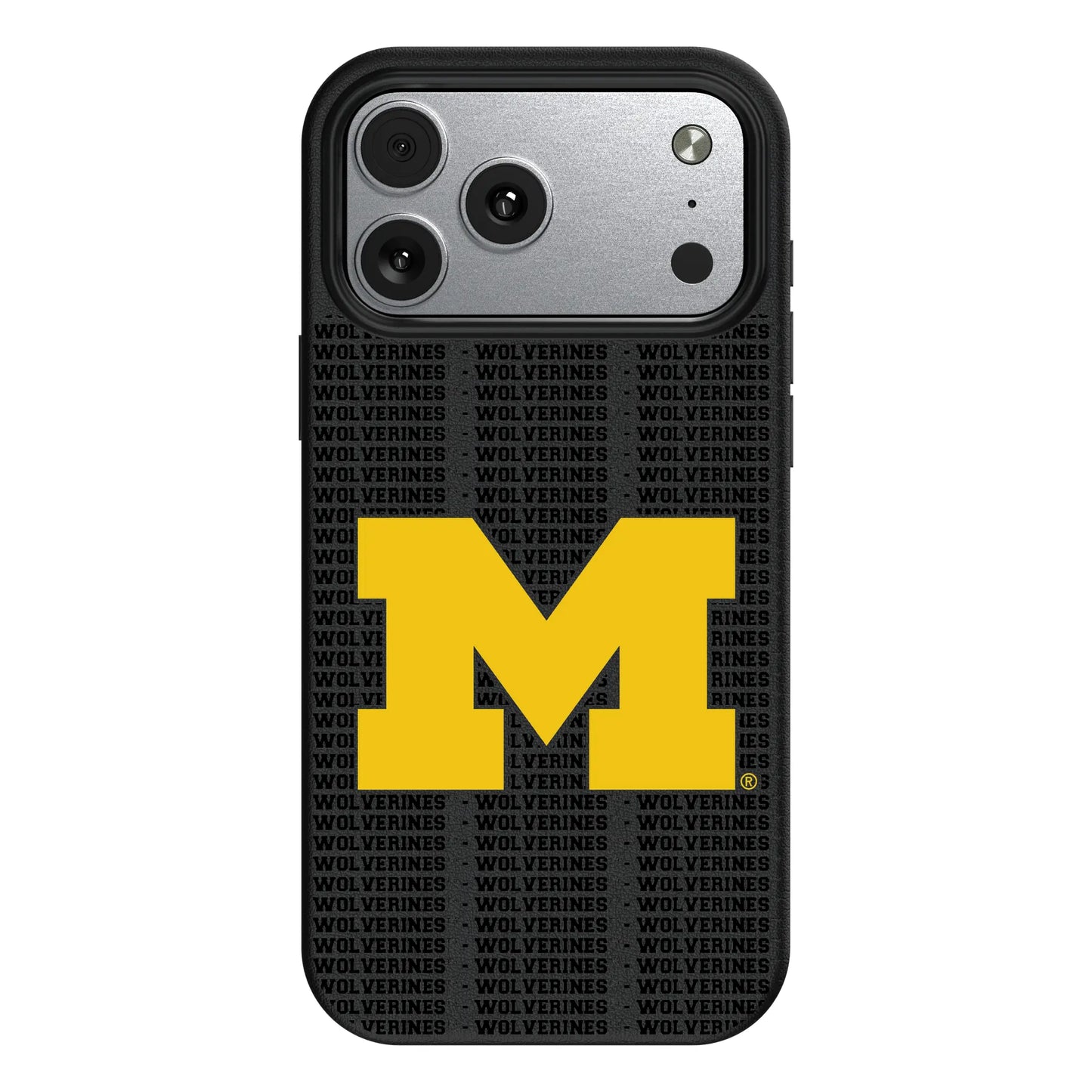 University of Michigan Wolverines Text Backdrop MagSafe Compatible Phone Case for Apple iPhone