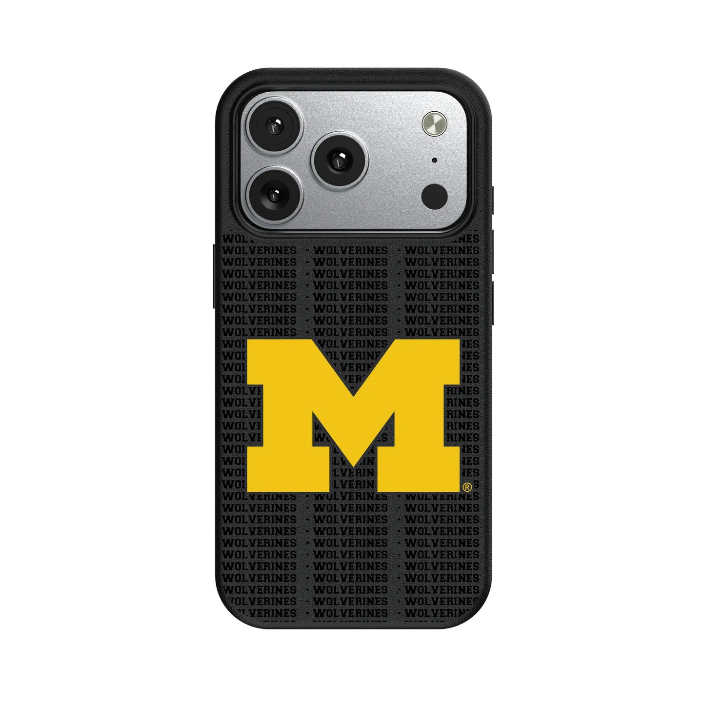 University of Michigan Wolverines Text Backdrop MagSafe Compatible Phone Case for Apple iPhone