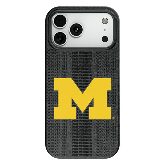 University of Michigan Wolverines Text Backdrop MagSafe Compatible Phone Case for Apple iPhone