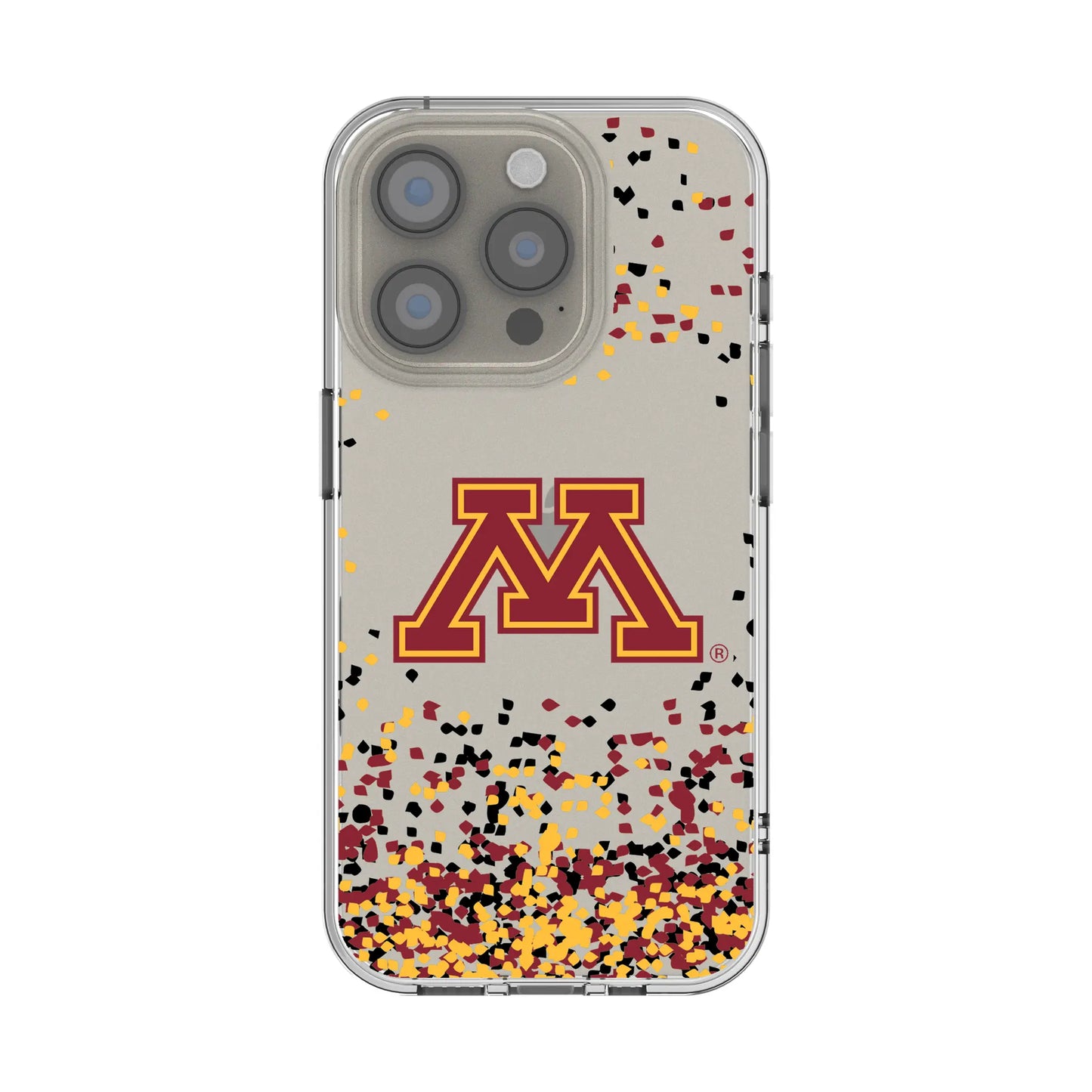 University of Minnesota Golden Gophers Confetti Clear Phone Case for Apple iPhone