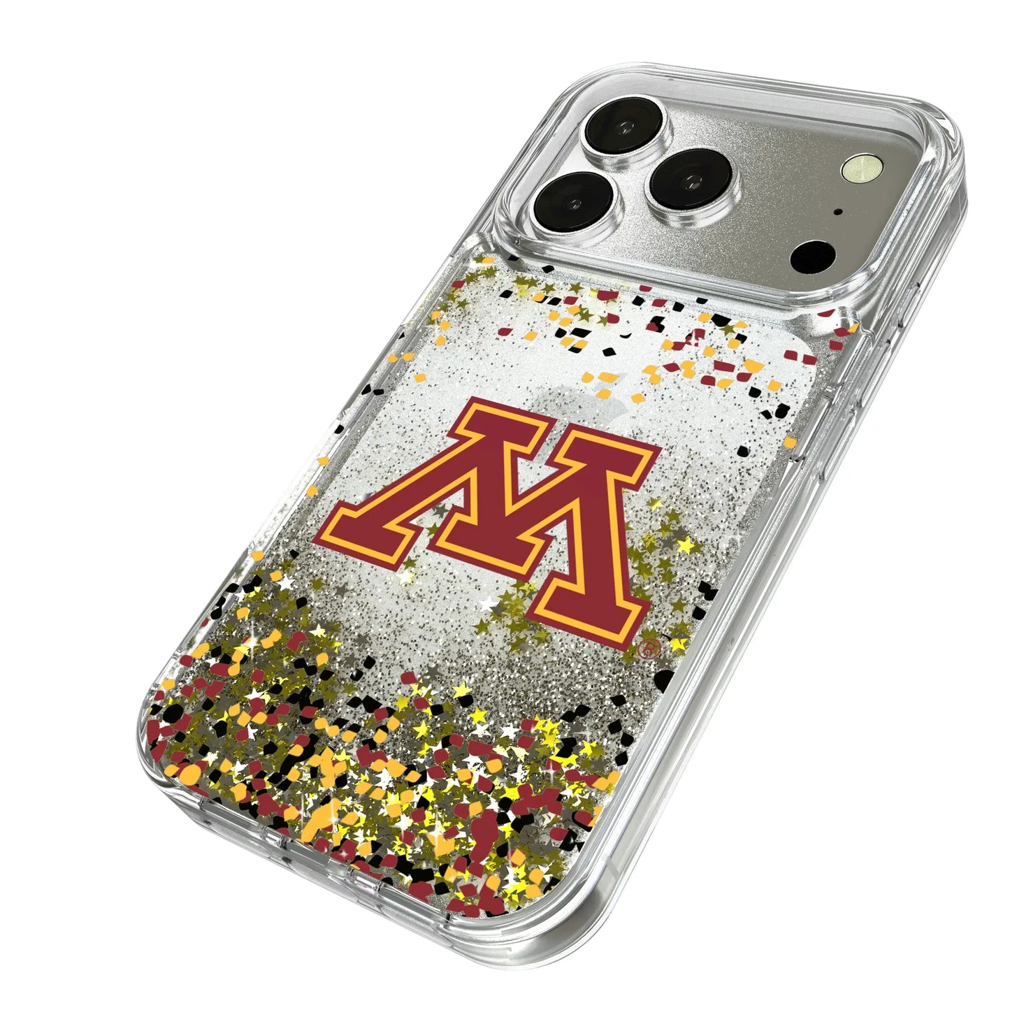 University of Minnesota Golden Gophers Confetti Glitter Phone Case for Apple iPhone