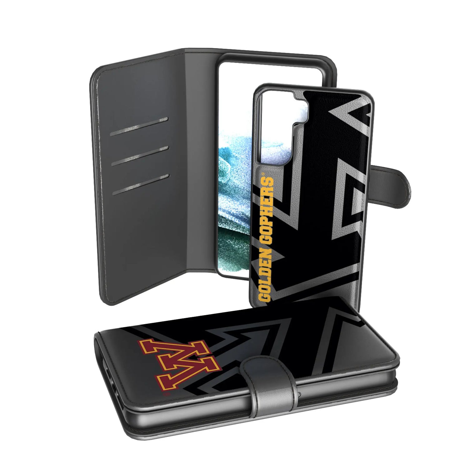 University of Minnesota Golden Gophers Monocolor Tilt Wallet Phone Case for Apple iPhone